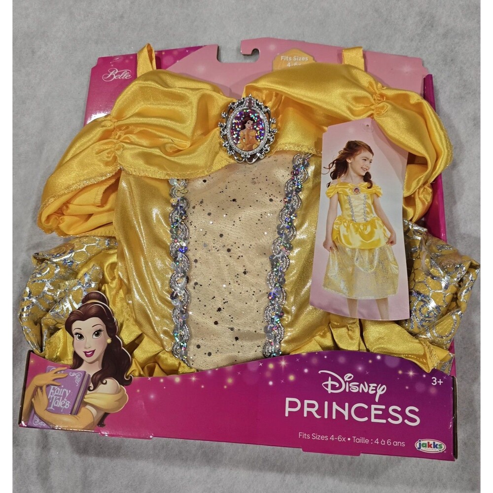 NEW! Disney Princess Belle Costume Dress 4-6x Girls Beauty And The Beast